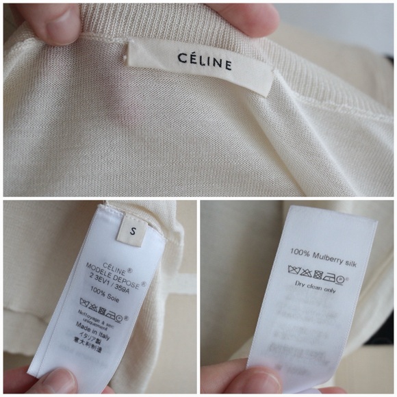 Céline Mulberry Silk Sheer Knit Long Sleeve Top - Picture 6 of 6